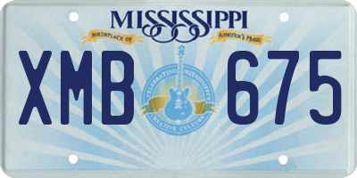 MS license plate XMB675