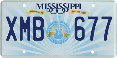 MS license plate XMB677