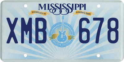 MS license plate XMB678