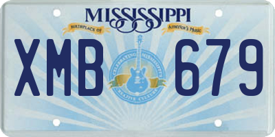 MS license plate XMB679