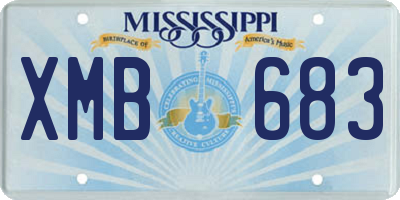 MS license plate XMB683