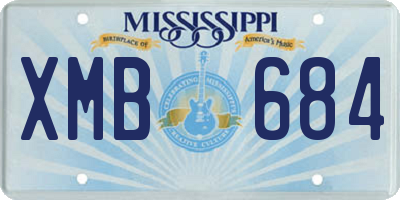 MS license plate XMB684