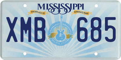 MS license plate XMB685