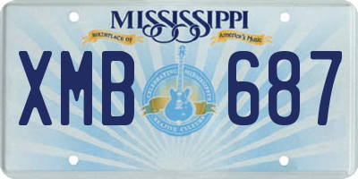 MS license plate XMB687