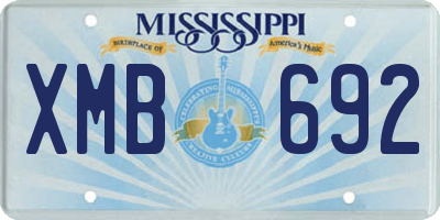 MS license plate XMB692