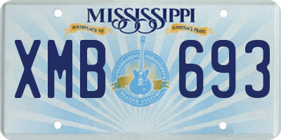 MS license plate XMB693