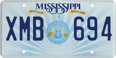 MS license plate XMB694