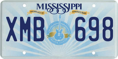 MS license plate XMB698