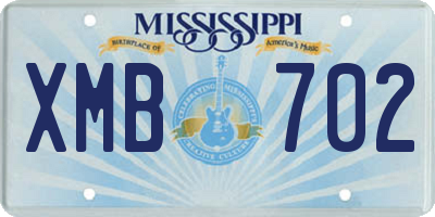 MS license plate XMB702