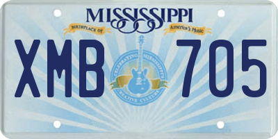 MS license plate XMB705