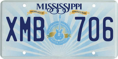 MS license plate XMB706