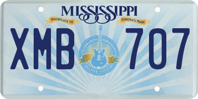 MS license plate XMB707