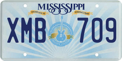MS license plate XMB709
