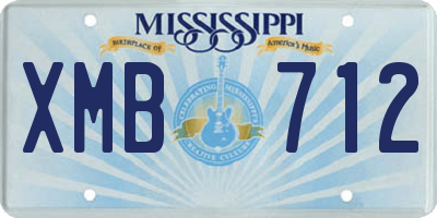 MS license plate XMB712