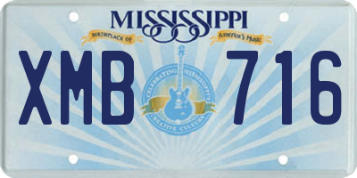 MS license plate XMB716