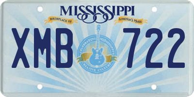 MS license plate XMB722