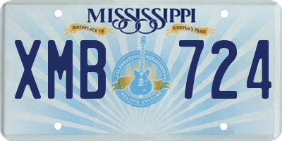 MS license plate XMB724