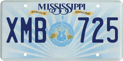 MS license plate XMB725
