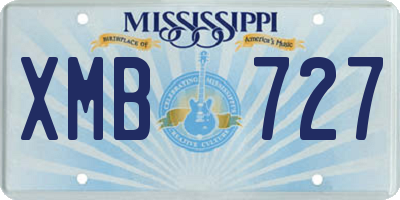 MS license plate XMB727