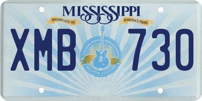 MS license plate XMB730