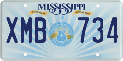 MS license plate XMB734