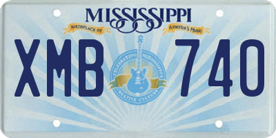 MS license plate XMB740