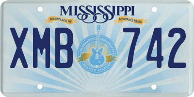 MS license plate XMB742