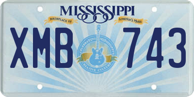 MS license plate XMB743