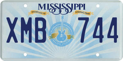 MS license plate XMB744