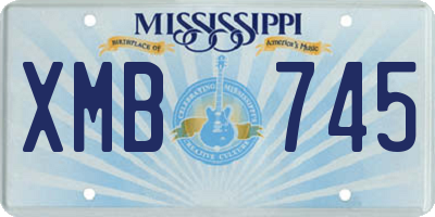 MS license plate XMB745