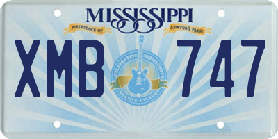 MS license plate XMB747