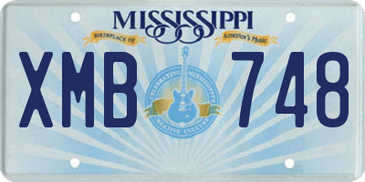 MS license plate XMB748