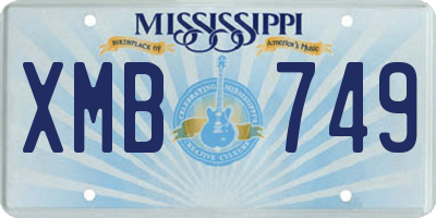 MS license plate XMB749