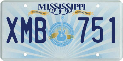MS license plate XMB751