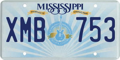 MS license plate XMB753