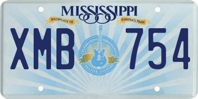 MS license plate XMB754