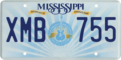 MS license plate XMB755