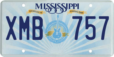 MS license plate XMB757