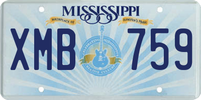 MS license plate XMB759