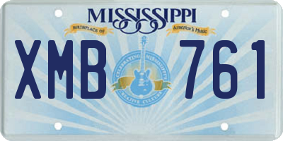 MS license plate XMB761