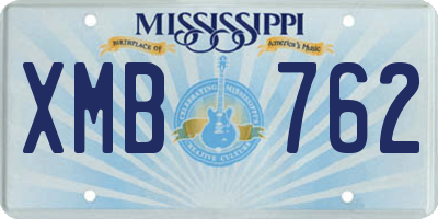MS license plate XMB762
