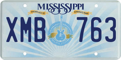 MS license plate XMB763