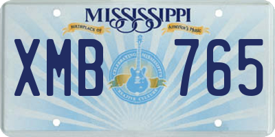 MS license plate XMB765