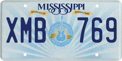 MS license plate XMB769