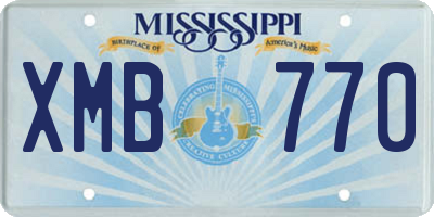 MS license plate XMB770
