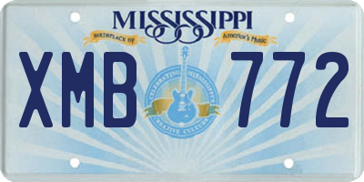 MS license plate XMB772