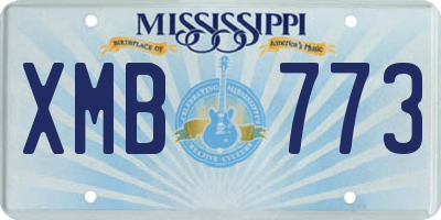 MS license plate XMB773