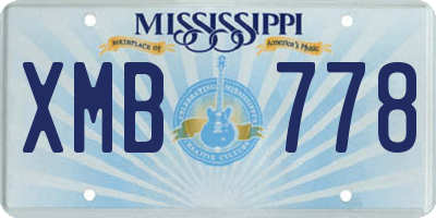 MS license plate XMB778