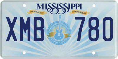 MS license plate XMB780