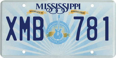 MS license plate XMB781